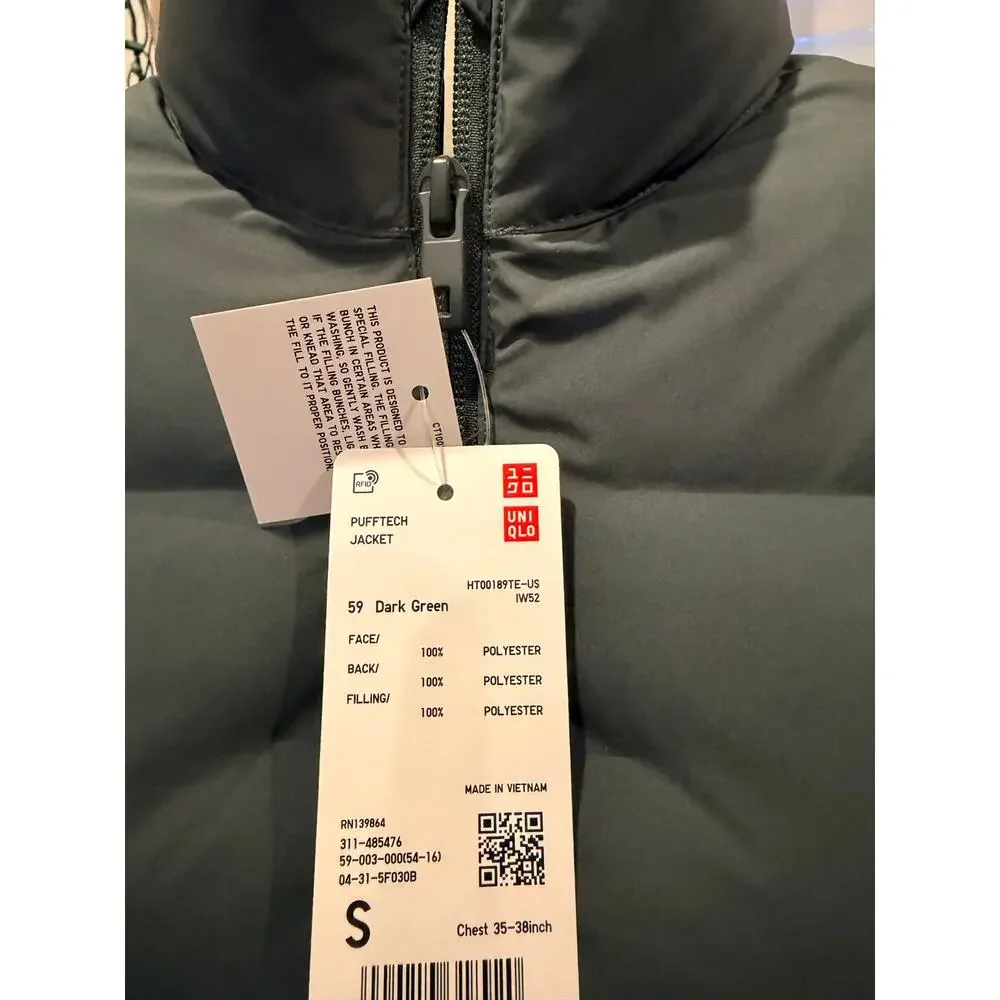 Uniqlo PUFFTECH Jacket, Non Quilted, in Dark Green